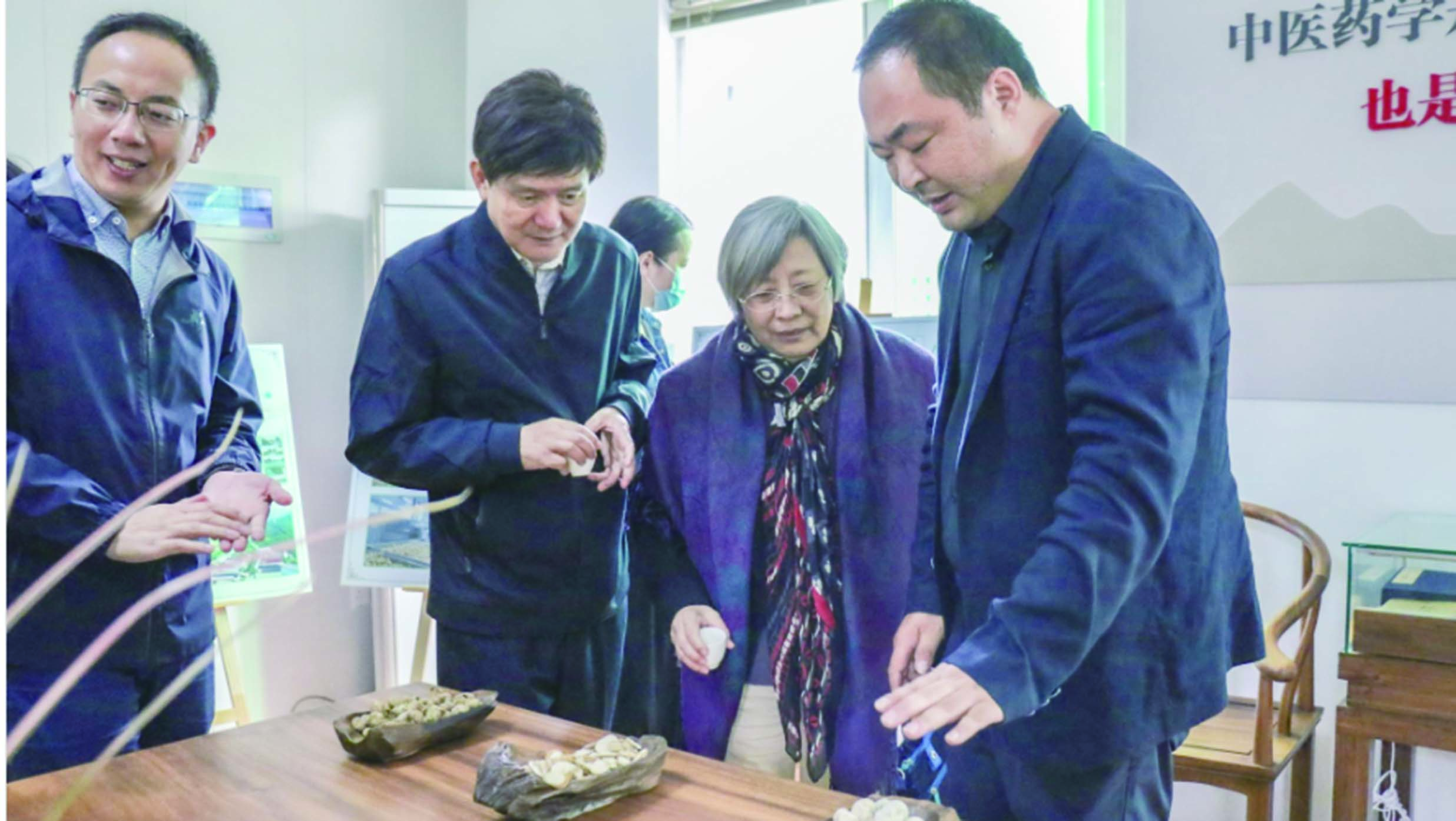 趙玉芬院士團(tuán)隊(duì)成員查看飛天歸來的浙貝母種子 學(xué)校供圖.jpg 趙玉芬院士團(tuán)隊(duì)成員查看飛天歸來的浙貝母種子 學(xué)校供圖.jpg